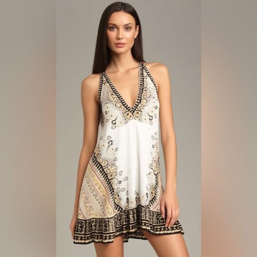 Free People Steal The Sun Printed Tunic Top Size M